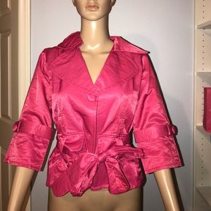 Pink button up top!